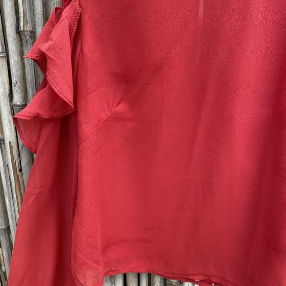 REVOLVE Women's Naya Ruffle Shoulder Blouse  Red S - Picture 8 of 10